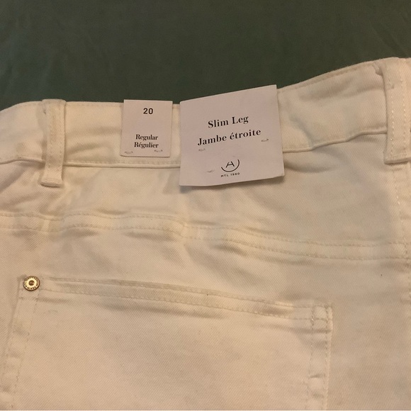 Addition Elle Premium White Denim Slim Leg Jeans - Picture 5 of 7